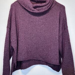 Wonderly Womens Purple Crop cowl‎ neck sweater in Size Large